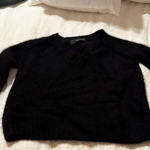 360 Cashmere Black V-Neck Sweater